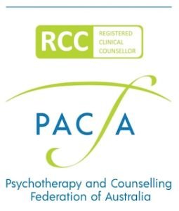 RCC and PACFA logos representing the Psychotherapy and Counselling Federation of Australia (Australia’s professional bodies)